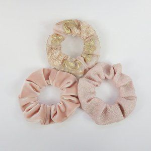 Rose Scrunchies - Set of 3 - Upcycled - Sequins